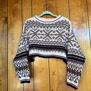 BDG “Anna” Urban Outfitters cropped chunky knit boho boxy Sweater crewneck